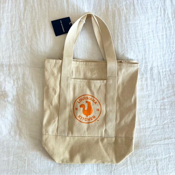 popeyes Bags Popeyes Logo Canvas Tote Bag In Natural Color 6h X 19w